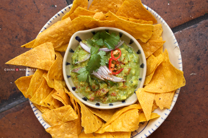 Dine & Wine Bali Best Restaurants & Culinary Guide Bali Motel Mexicola Mexican Seminyak Guacamole Homemade Corn Chips