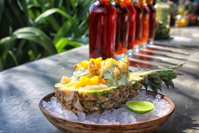 Dine & Wine Bali Best Restaurants & Culinary Guide Bali Foodies Notes Review Chef Wayan Yasa Kresna Ijen at Potato Head Beach Club - Ijen, a Mountain of Sustainability - Pineapple Dessert