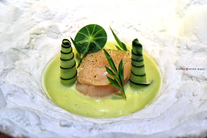 Dine & Wine Bali Best Restaurants & Culinary Guide Bali Foodies Notes Review Chef Mandif Warkoka Blanco par Mandif Hotatei Scallops Papinyo Salad