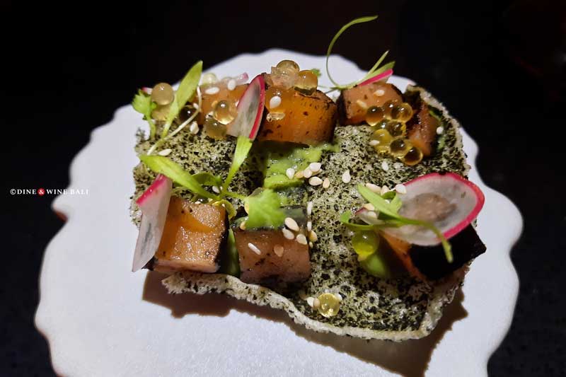 Dine & Wine Bali Best Restaurants & Culinary Guide Bali Foodies Notes Review The Cave Bali by Chef Ryan Clift Cured Trout Belly